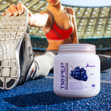 Vaso con TRIPEP listo para tomar durante el entrenamiento