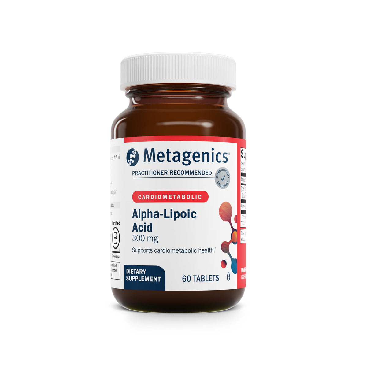 Metagenics Ácido Alfa-Lipoico 300 mg: botella lista para uso diario antioxidante