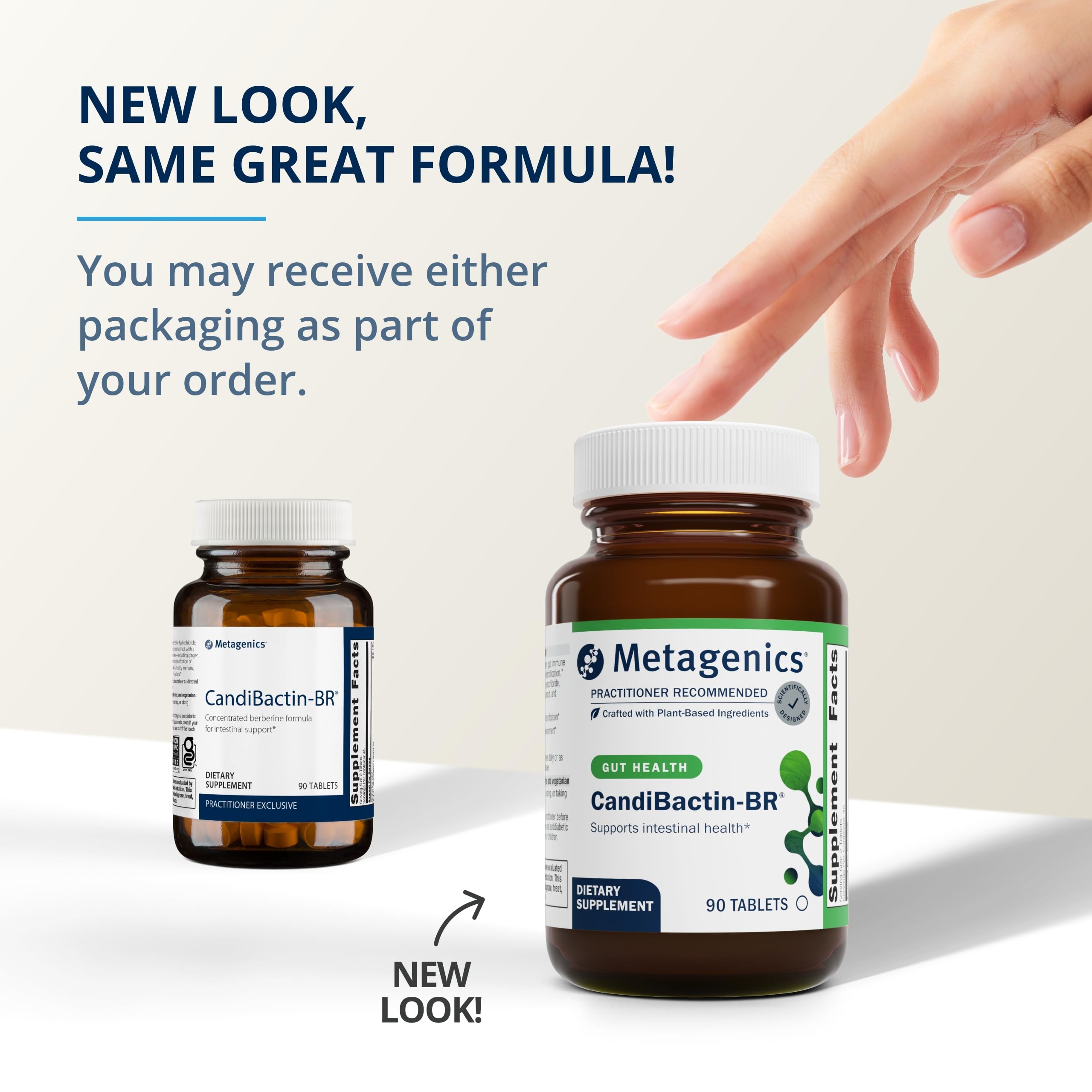 Berberina 400 mg en Metagenics CandiBactin-BR para apoyo digestivo.