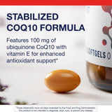 Metagenics CoQ10 ST-100, etiqueta closeup, ingredientes visibles y calidad.