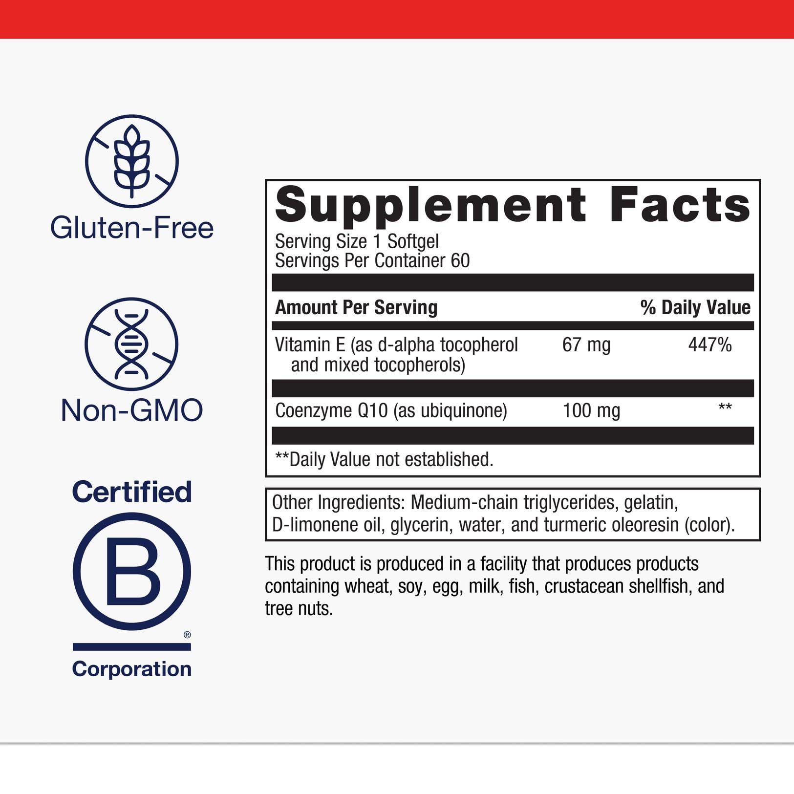 Metagenics CoQ10 ST-100 softgel en mano, muestra de uso diario.