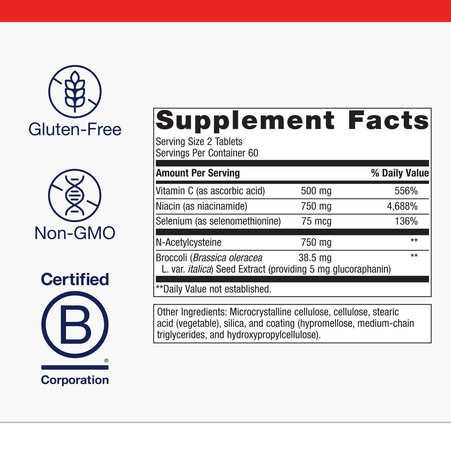 Metagenics GlutaClear: extracto de semilla de brócoli para detox y protección celular.