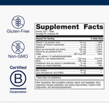 Metagenics Vitamina B Complex, frasco, apoya metabolismo de homocisteína y salud cardiovascular.