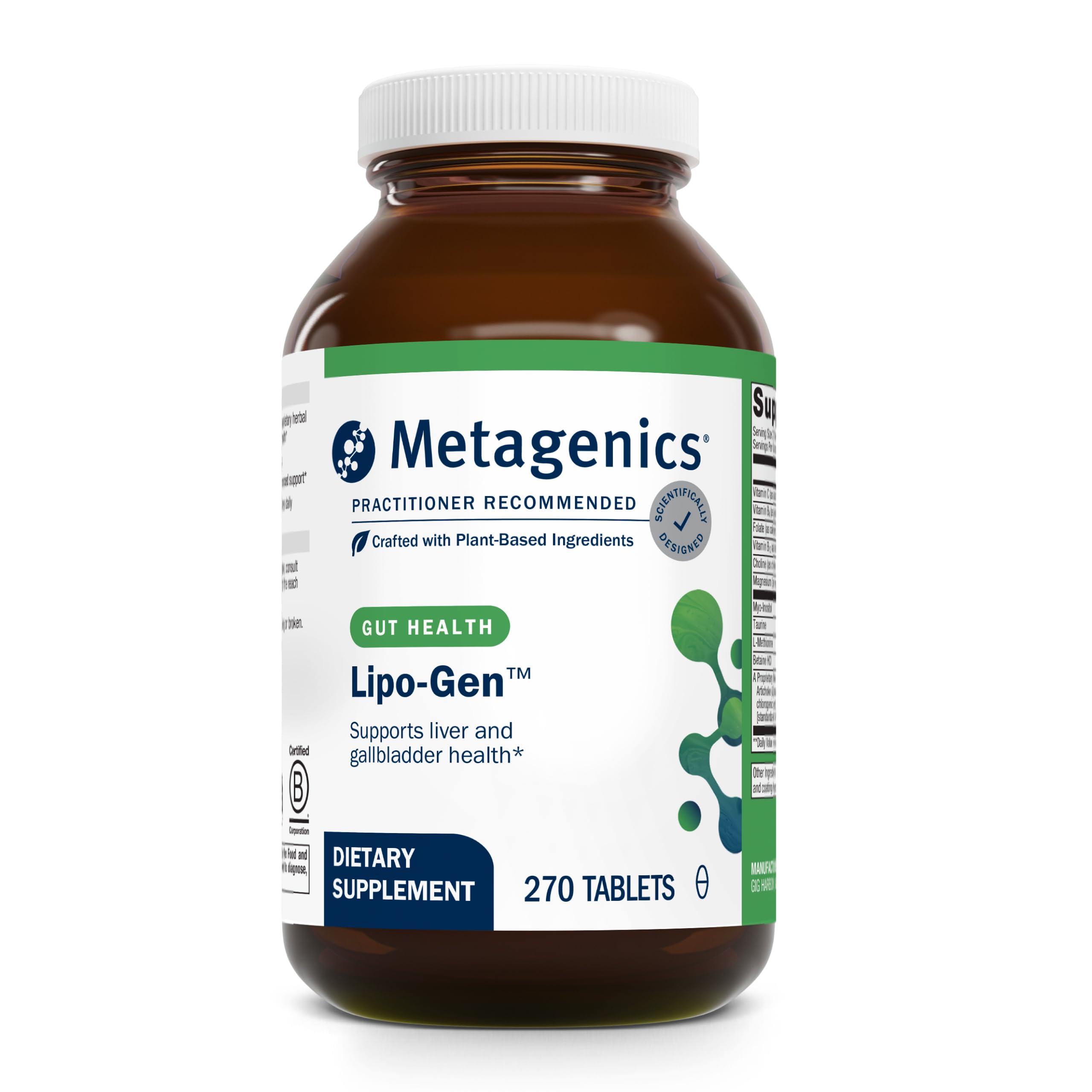 Metagenics Lipo-Gen frasco de 270 tabletas para metabolismo de grasas