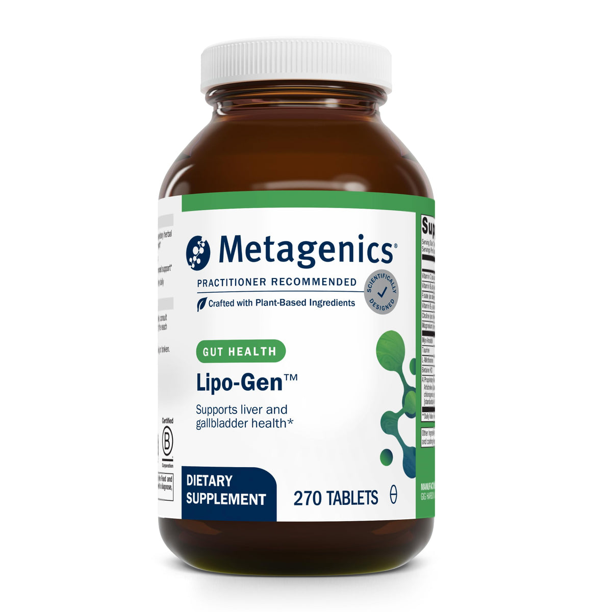 Metagenics Lipo-Gen frasco de 270 tabletas para metabolismo de grasas