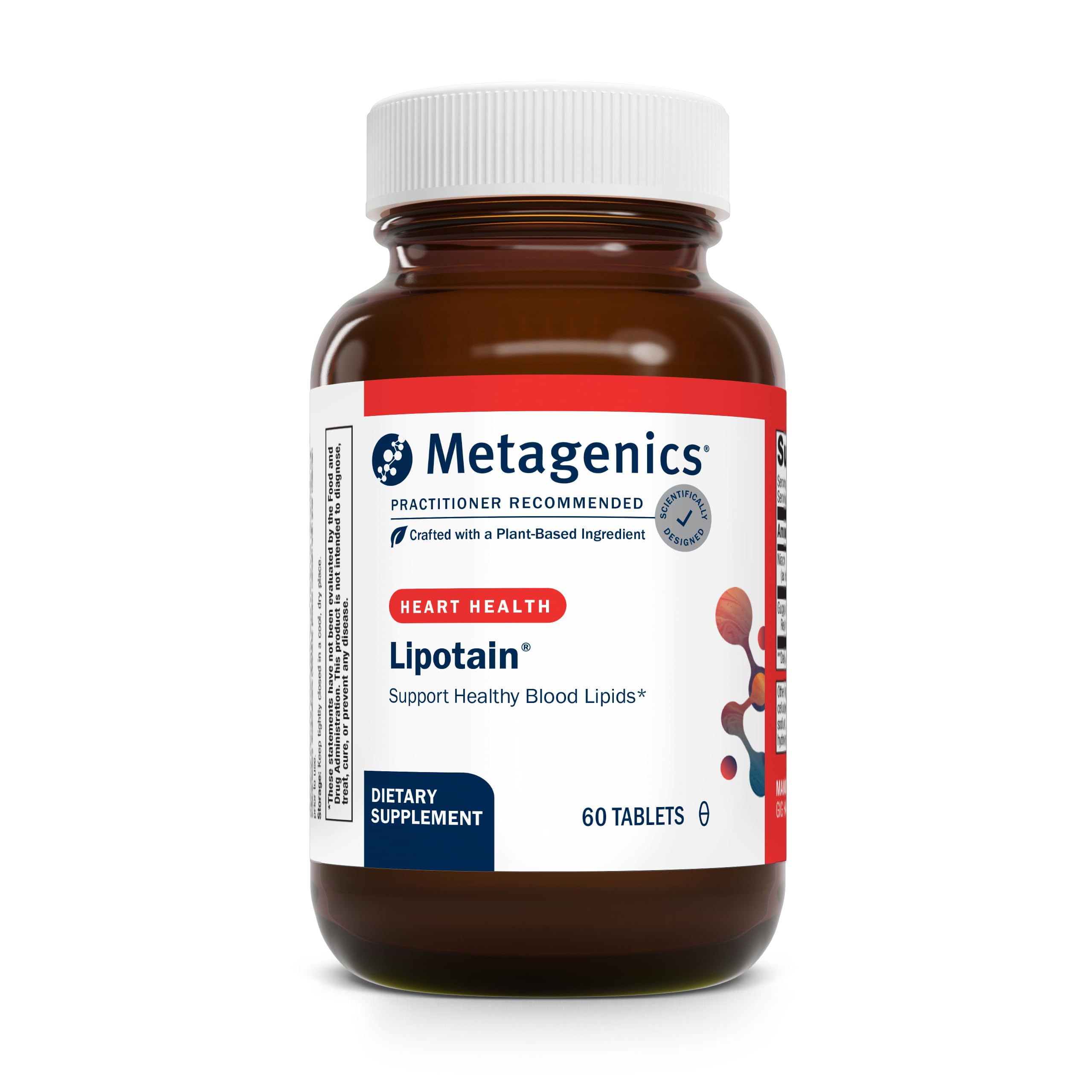 Metagenics Lipotain botella de tabletas para apoyo al metabolismo de lípidos.