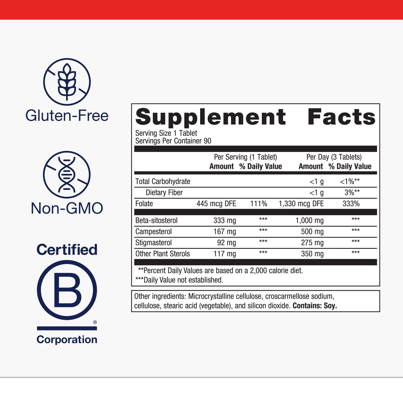 Metagenics Meta-Sitosterol 2.0, ingredientes clave como beta-sitosterol para apoyo lipídico.