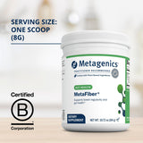 Metagenics MetaFiber, mezclando en jugo: consumo sencillo durante el día.