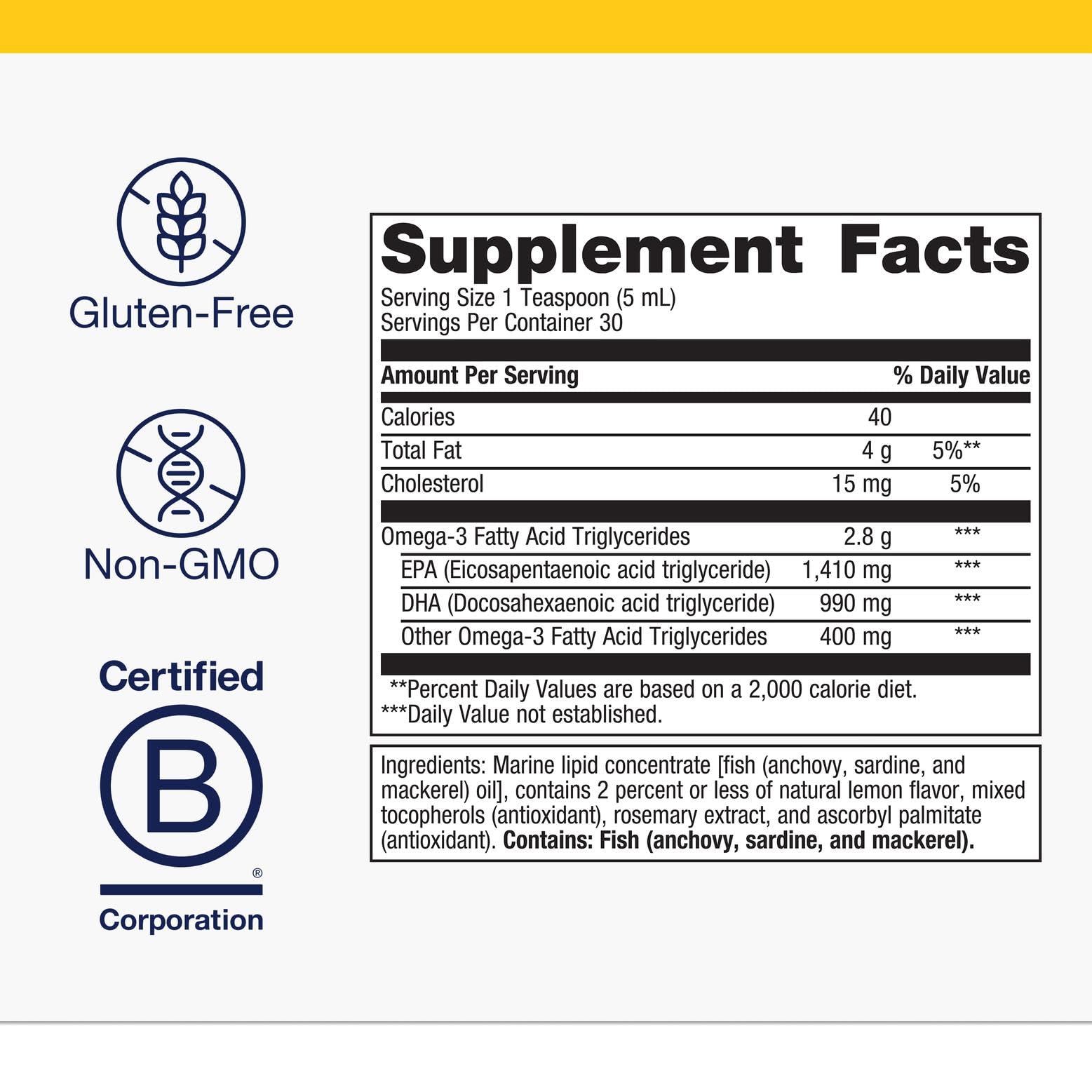 Metagenics OmegaGenics EPA-DHA 2400 mg, cuchara mide dosis diaria con facilidad