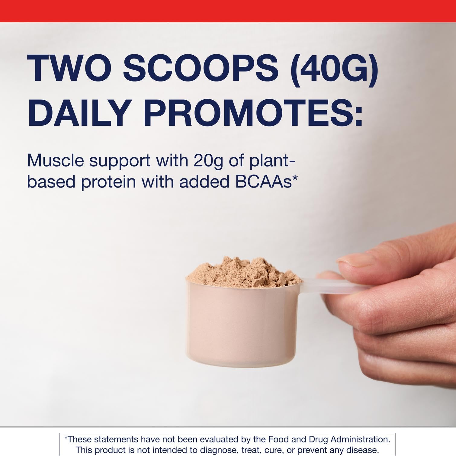 Metagenics Perfect Protein Pea & Rice con cuchara medidora para porciones precisas.