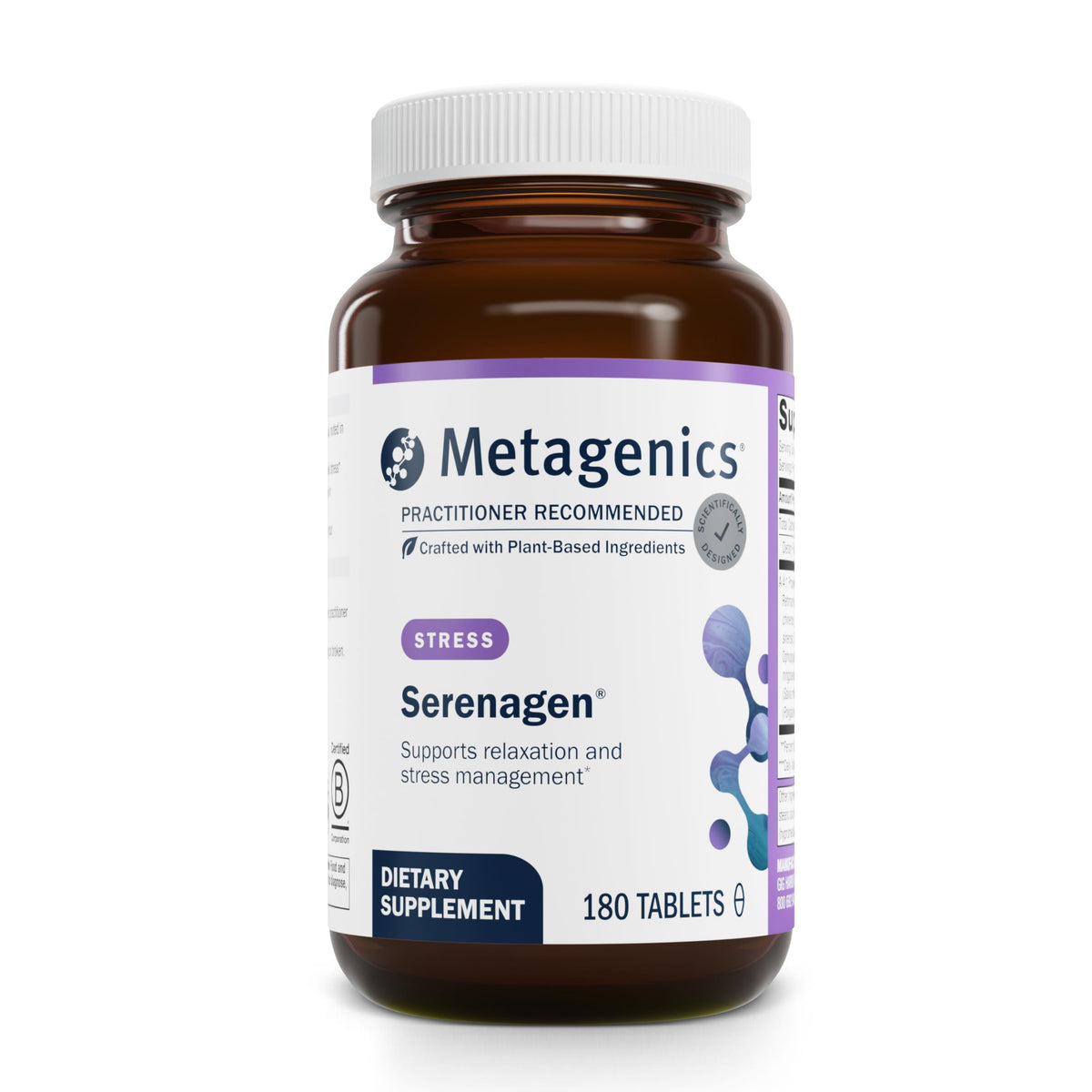 Metagenics Serenagen, cápsulas para manejo del estrés y enfoque sostenido