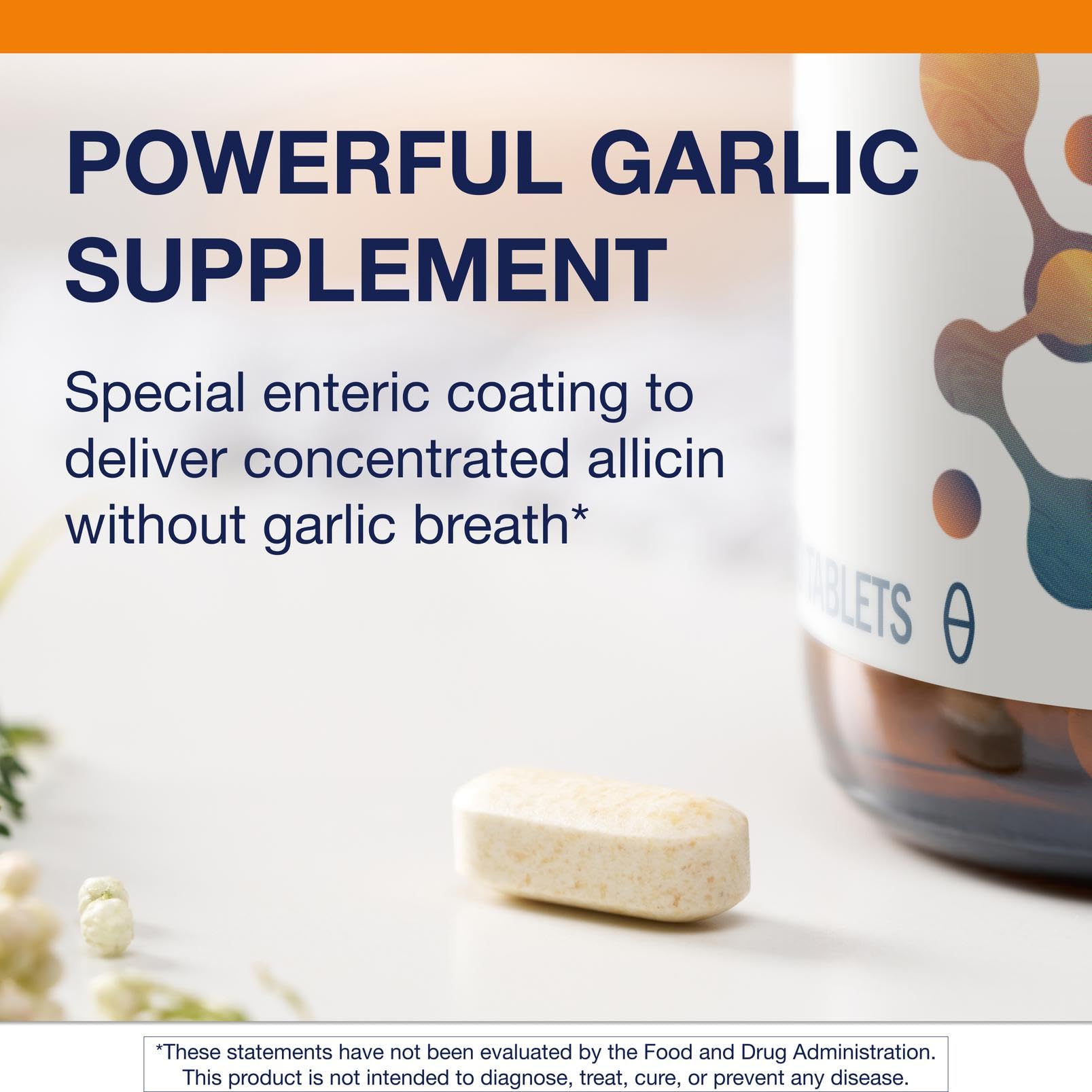 Metagenics SuperGarlic 6000: empaque compacto para almacenamiento sencillo