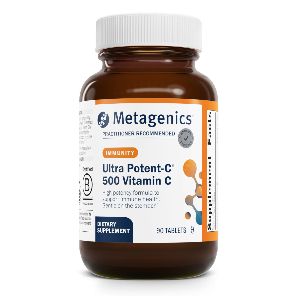 Metagenics Ultra Potent-C 500 botella: vitamina C suave para defensa diaria