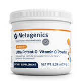 Metagenics Ultra Potent-C polvo se mezcla en agua para apoyo diario al sistema inmunitario.