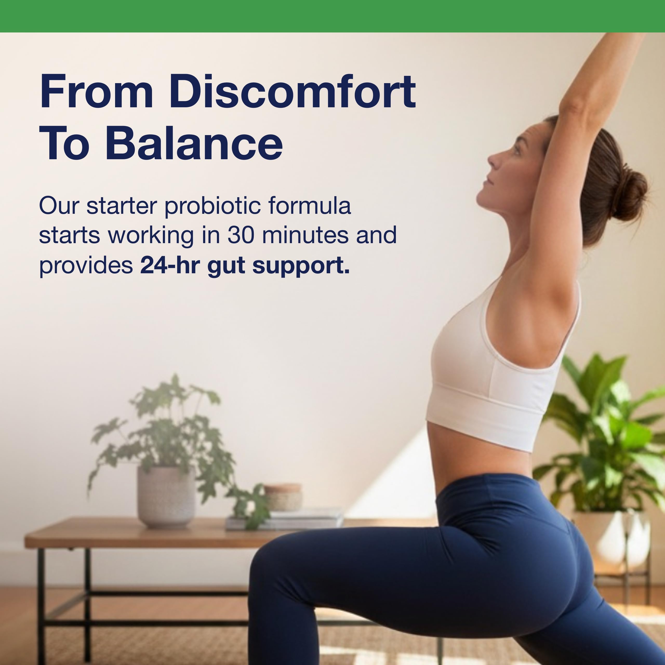 Metagenics UltraFlora Balance digestive science graphic suggests gut balance support.