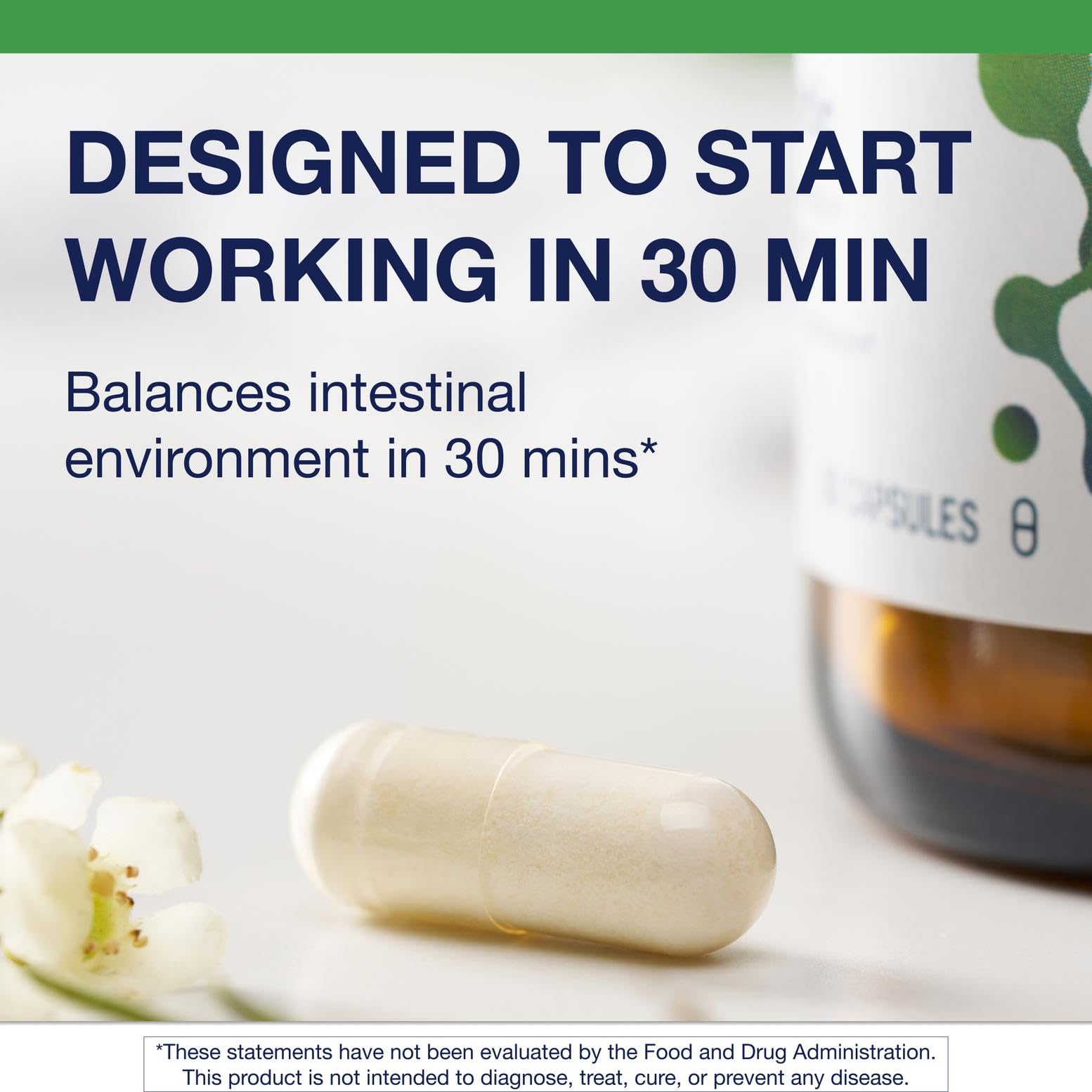 Metagenics UltraFlora IB Probiotic, etiqueta clara con beneficios para la salud intestinal
