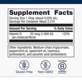 Metagenics Vitamina D3 líquido, refuerzo inmunológico suave para todo el hogar.