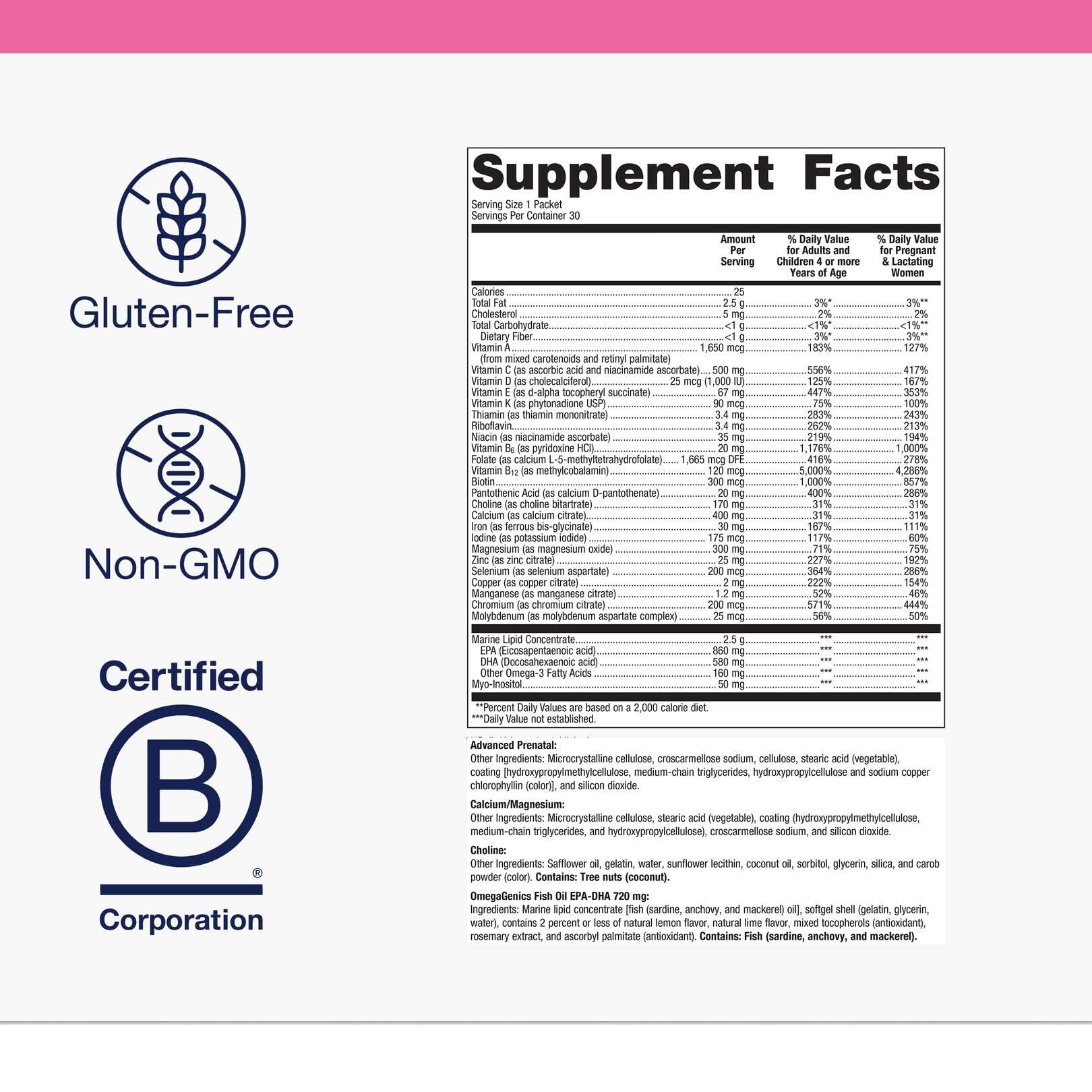 Metagenics Wellness Pregnancy folato y colina: apoyo al desarrollo cerebral y nervioso