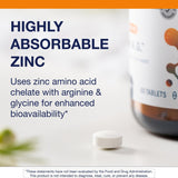 Etiqueta clara de Metagenics Zinc A.G. con beneficios clave