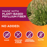 Metamucil cápsulas psyllium, etiqueta sin edulcorantes añadidos.