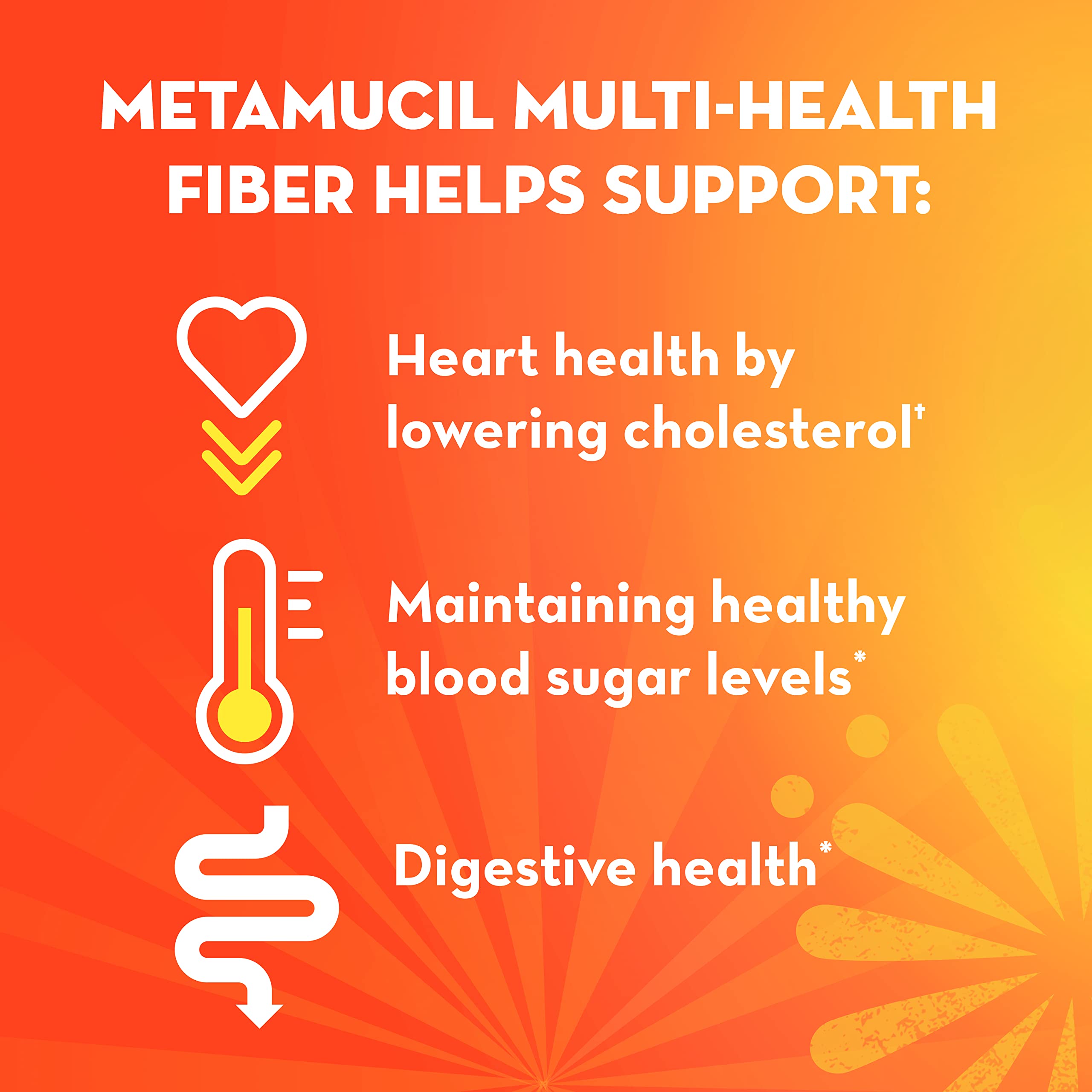 Metamucil cápsulas de fibra Plantago ovata para beber con agua.
