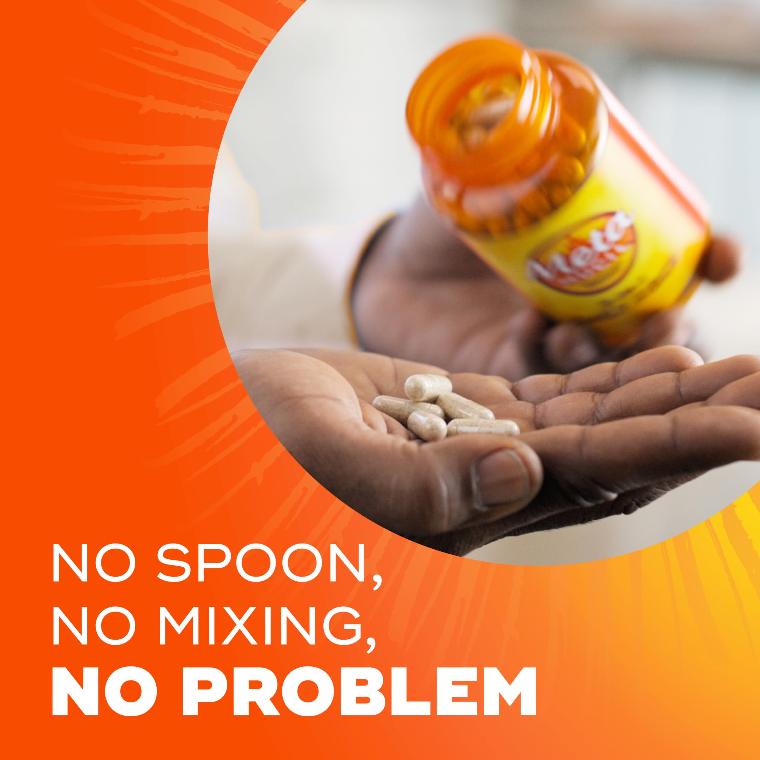 Metamucil cápsulas psyllium con énfasis en la salud del corazón.