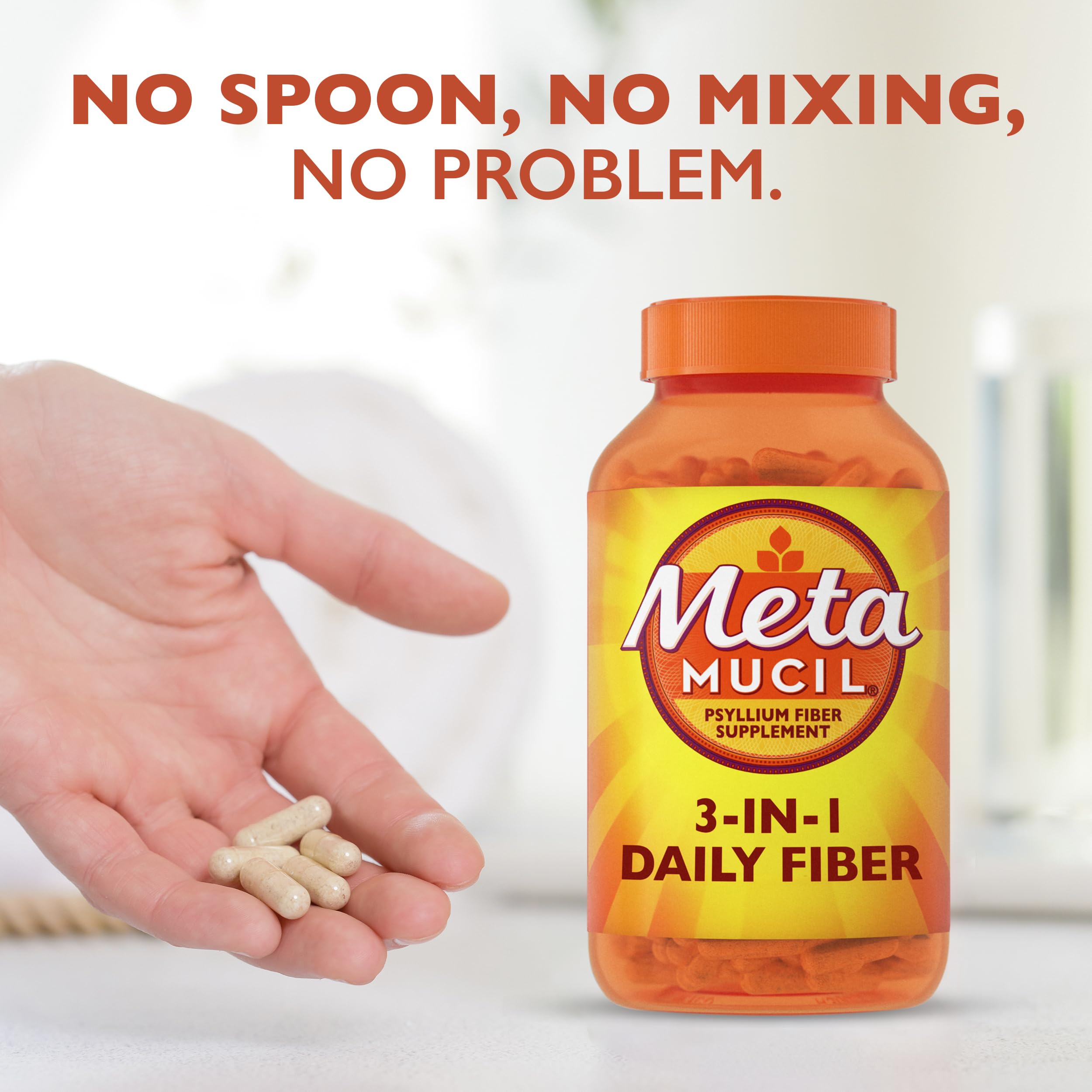 Metamucil planta-base-vegetal, fibra de origen vegetal