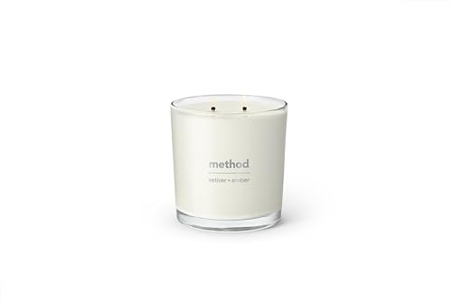 Vela de dos mechas Method Premium Vetiver Amber, ideal para iluminación uniforme.