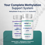 Iconos que señalan opción vegana y sin gluten para Methyl-Life L-Methylfolato 15 mg.
