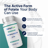 Tabletas masticables con sabor a menta de Methyl-Life L-Methylfolato 15 mg.