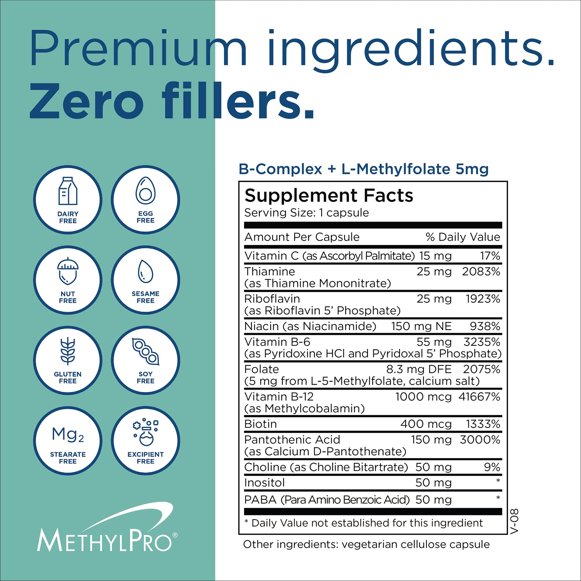 MethylPro cápsulas vegetarianas: opción hipoalergénica diaria