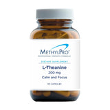 MethylPro L-teanina: botella de cápsulas, apoyo a la concentración diaria.