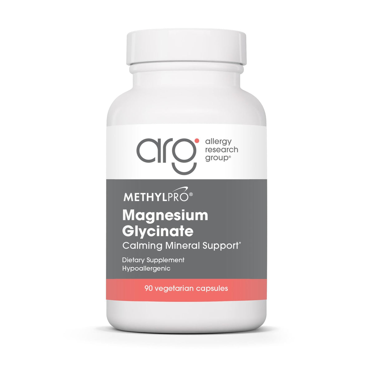 MethylPro Magnesio Glicinato, cápsula de 125 mg, apoyo potencial al descanso profundo.