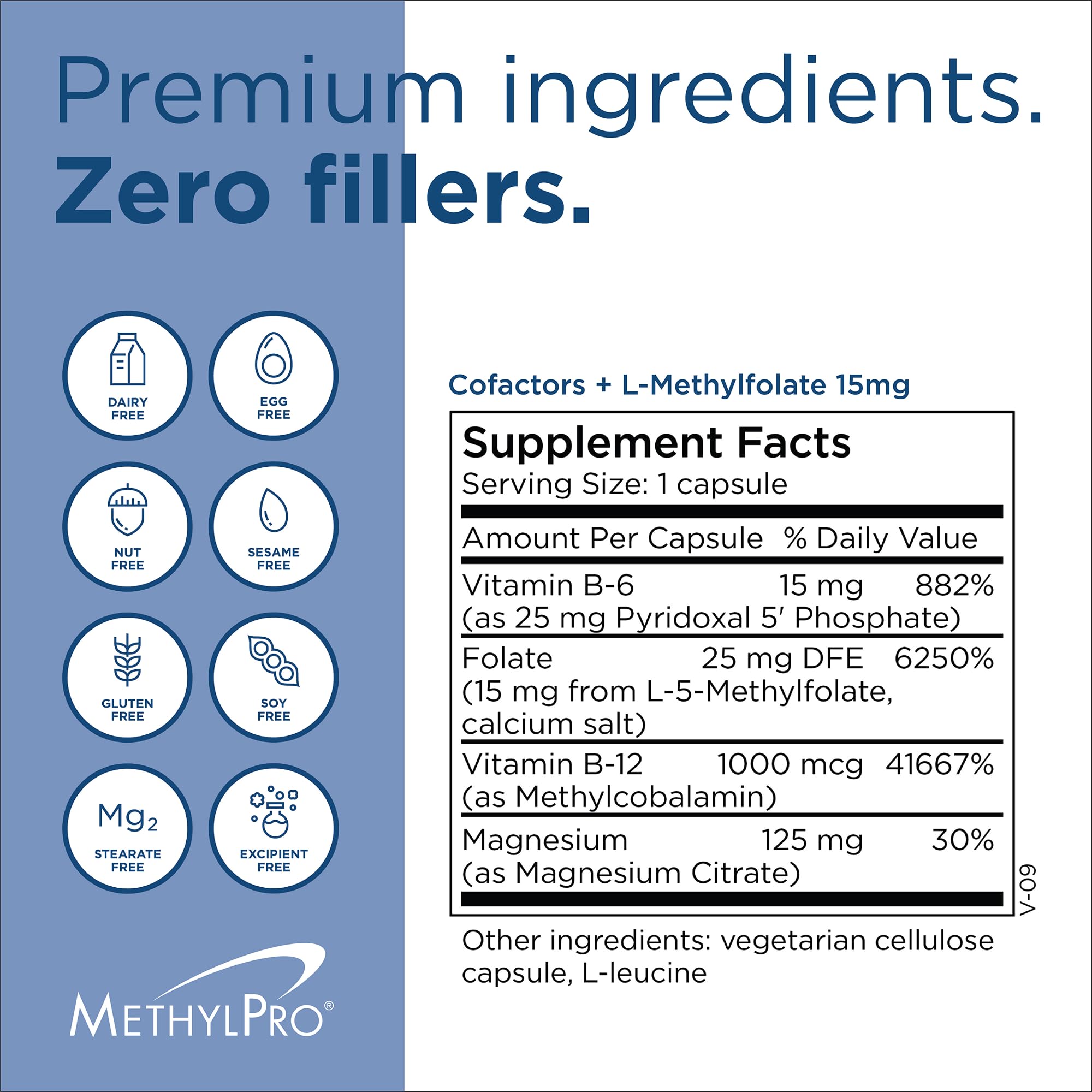 Frente de frasco MethylPro con enfoque en neurotransmisores y equilibrio mental.