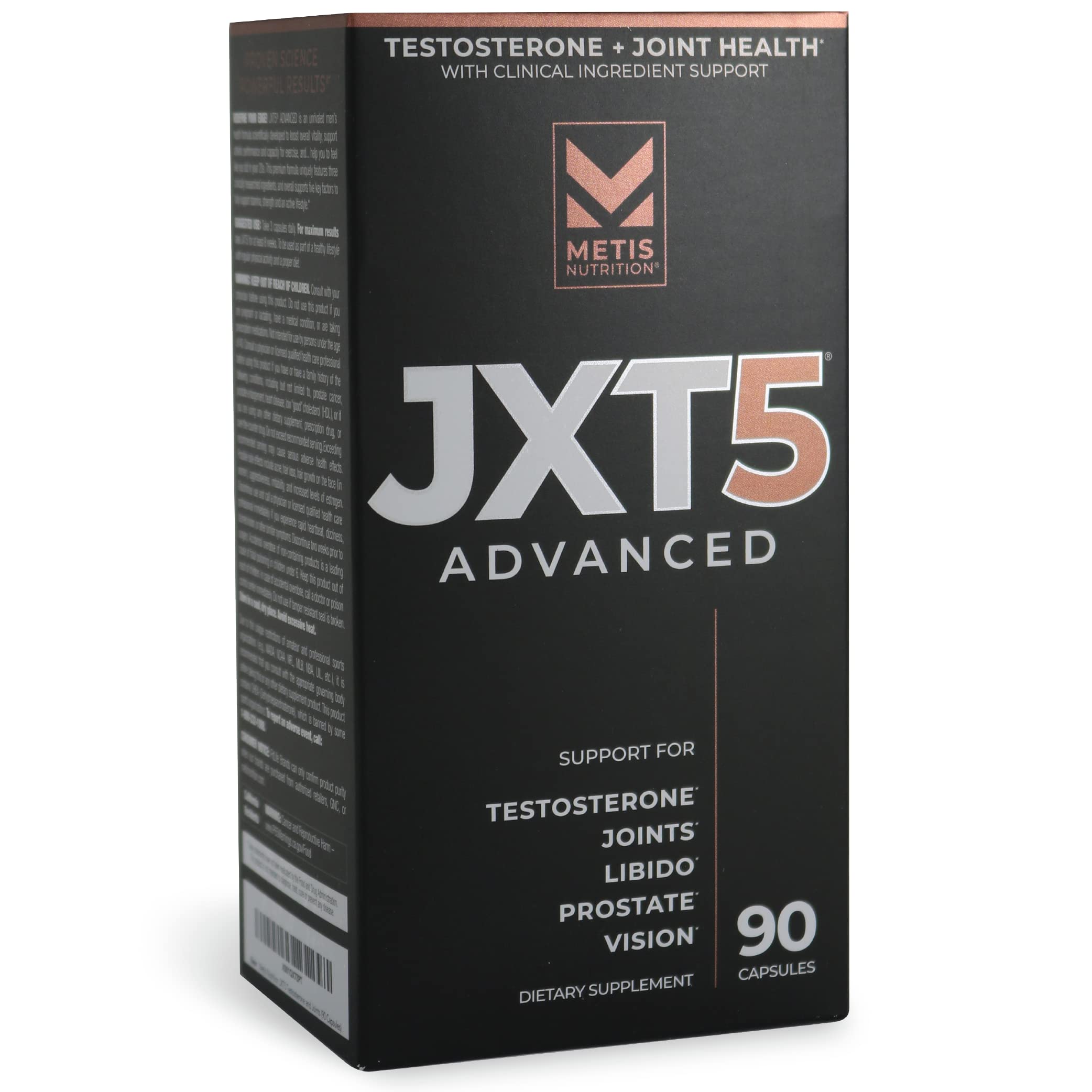 MetisNutrition JXT5: bote de cápsulas para apoyo general de salud masculina.