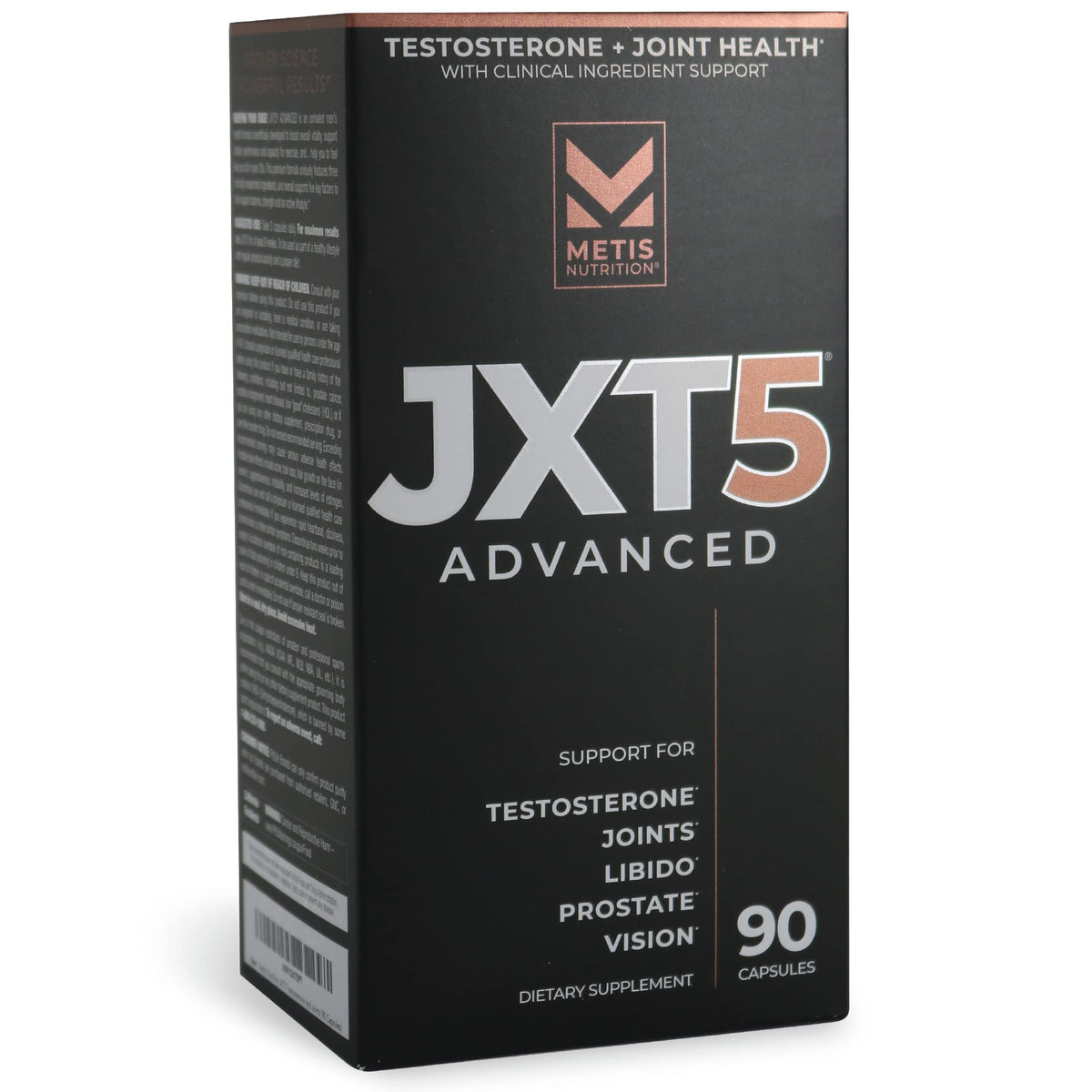 MetisNutrition JXT5: bote de cápsulas para apoyo general de salud masculina.
