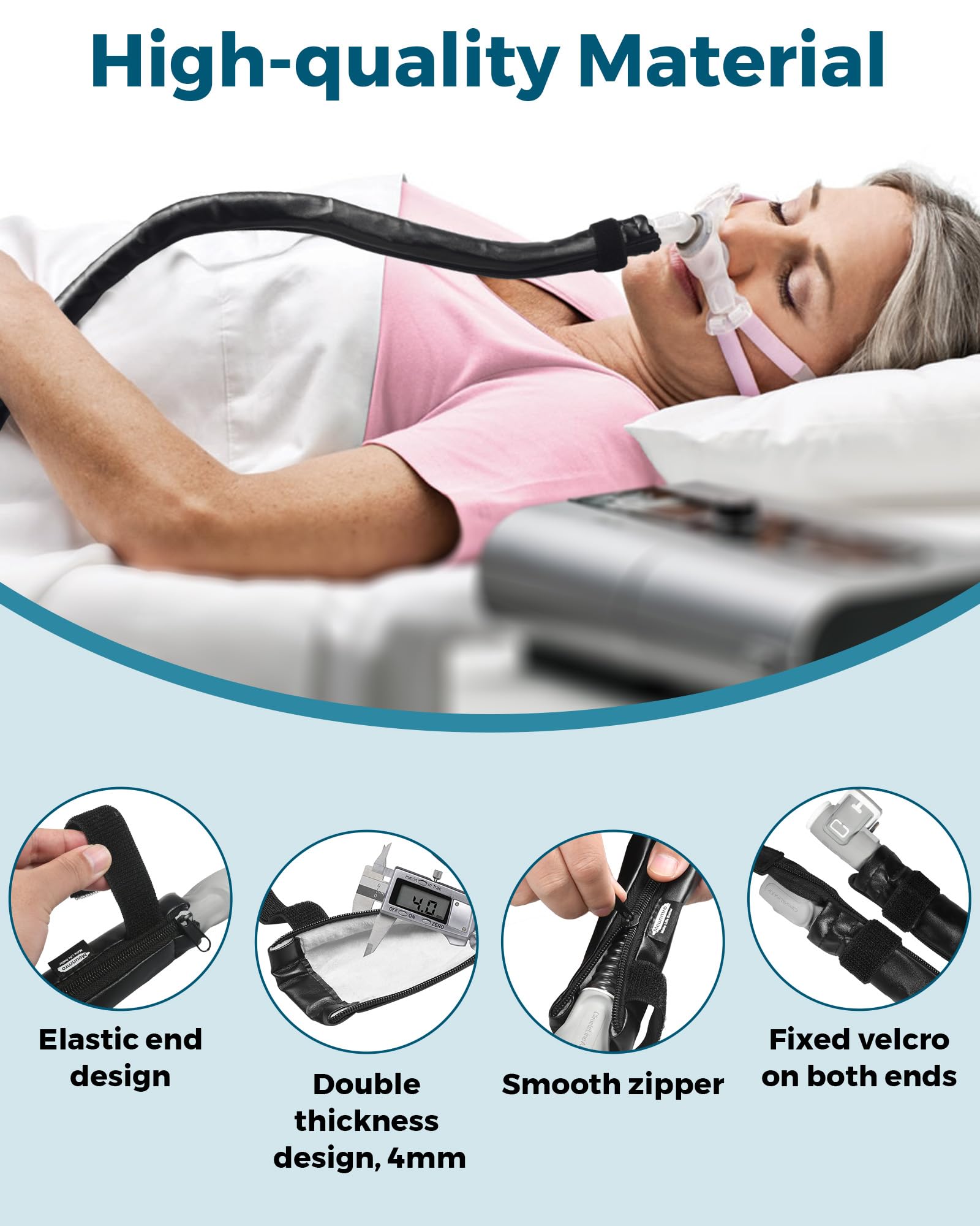 Meunmro cubierta CPAP con doble capa ofrece durabilidad y limpieza sencilla.