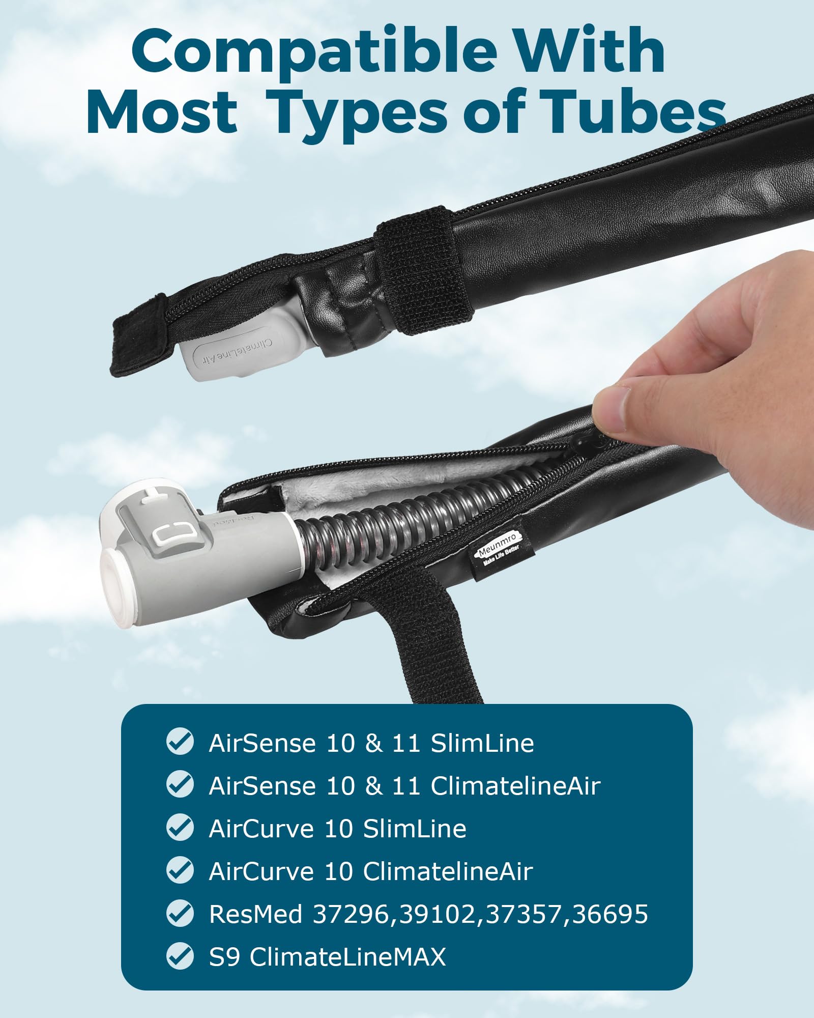 Compatible con AirSense 10/11 ClimatelineAir y otros tubos ResMed para uso versátil.