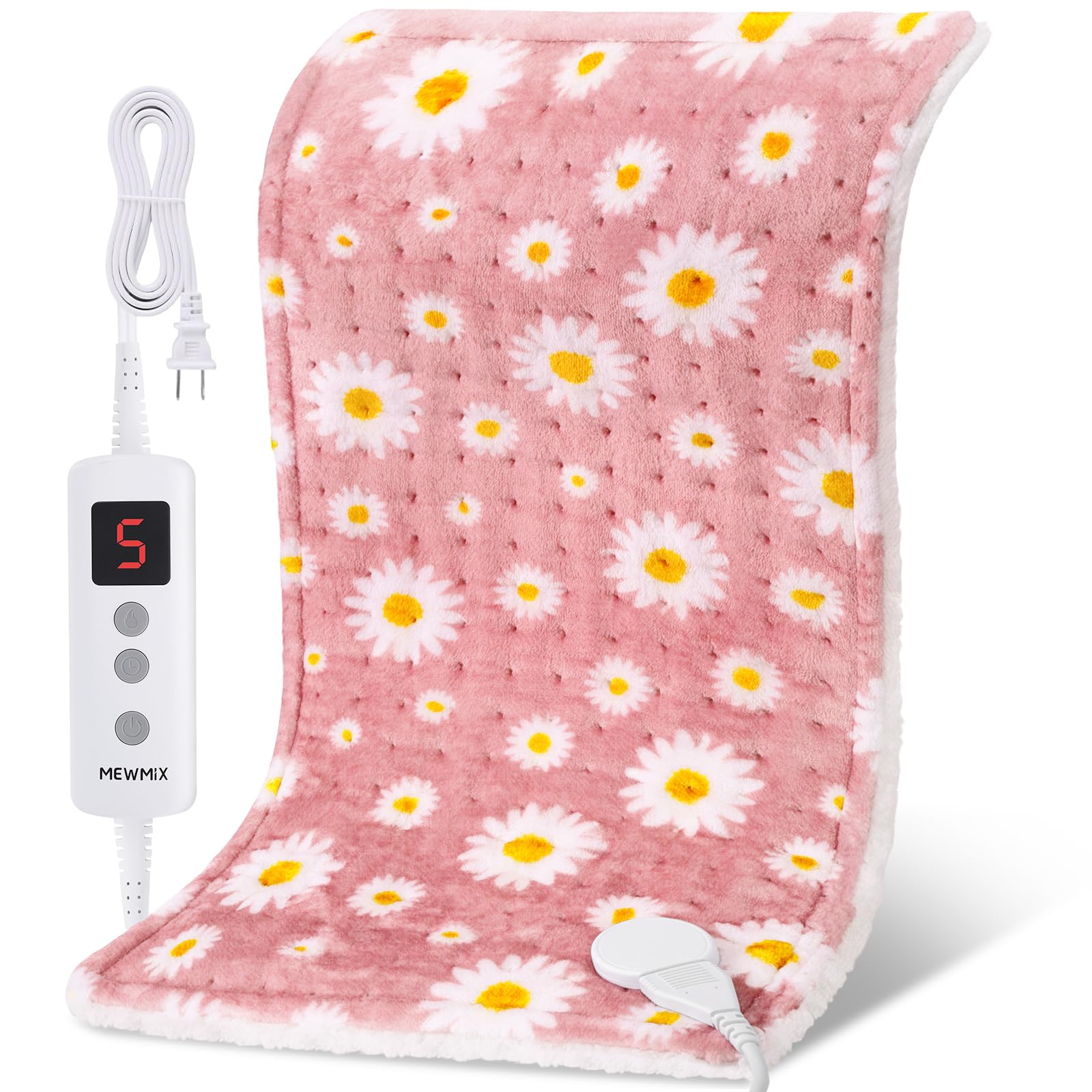 MewMix Daisy frente rosa: manta suave para relajación.