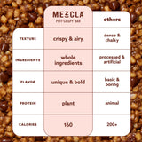 Mezcla Puff-Crispy Bar vegana y sin gluten para dietas.