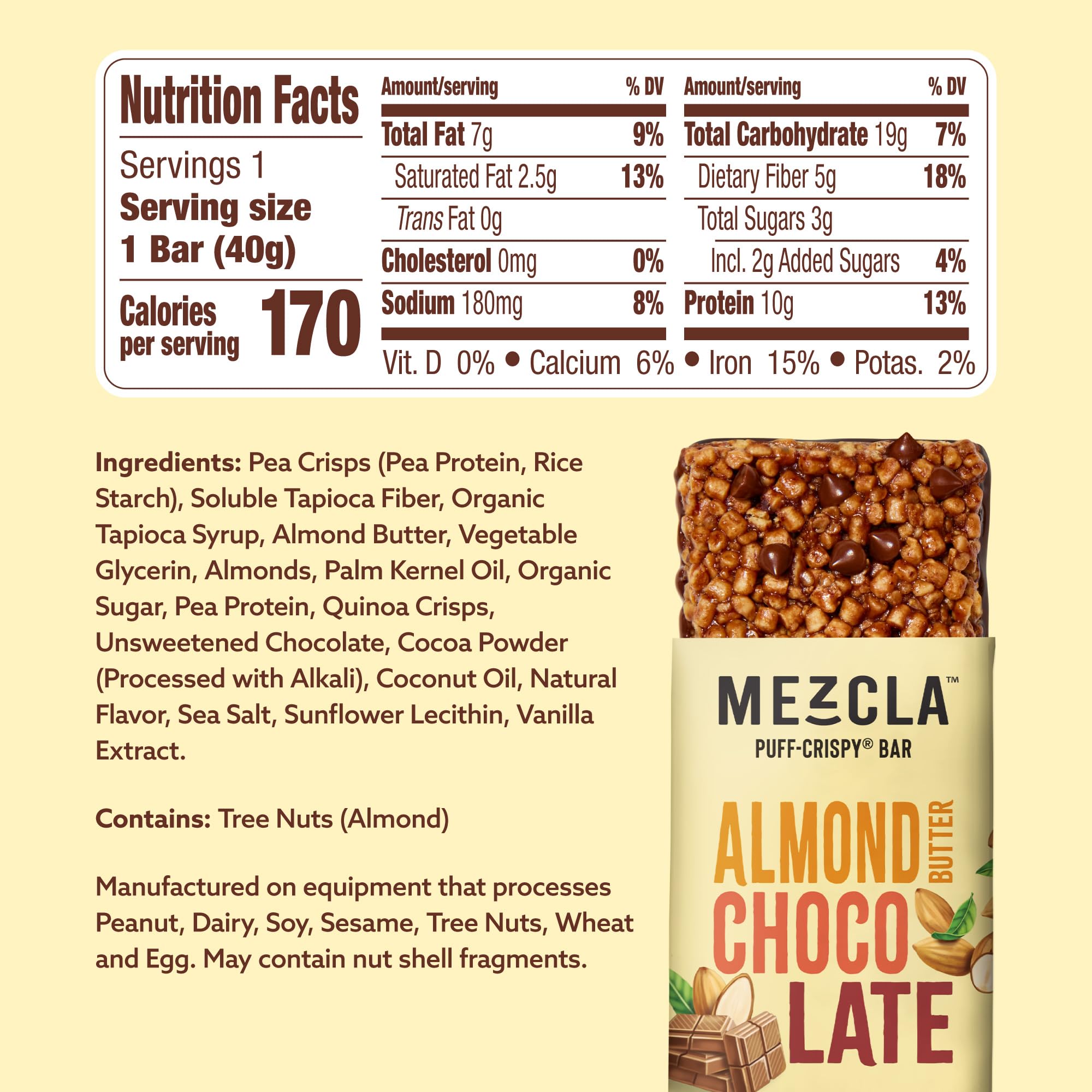 Mezcla barra crujiente, textura aireada para snack