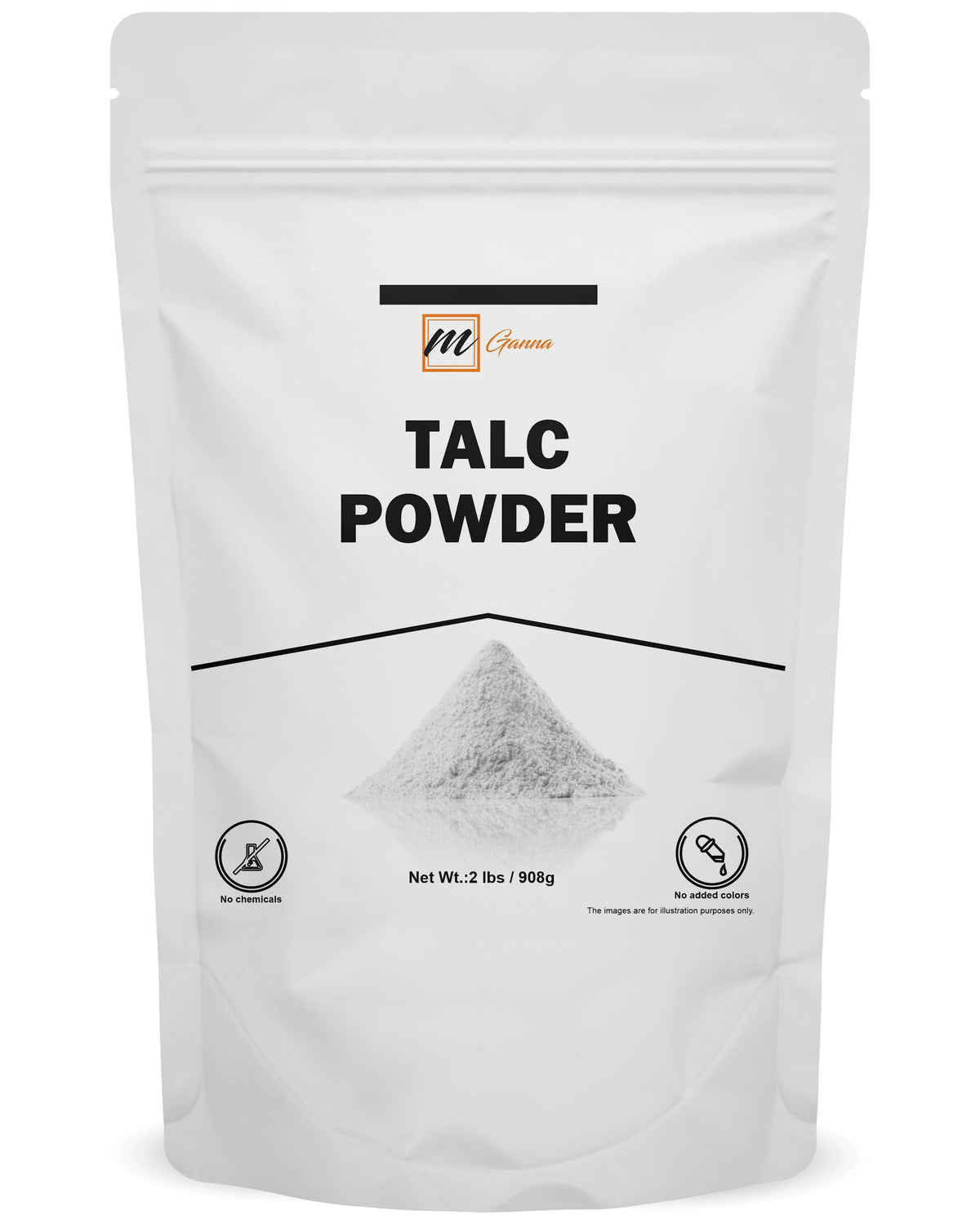 mGanna talco natural para rostro, acabado suave para maquillaje diario.