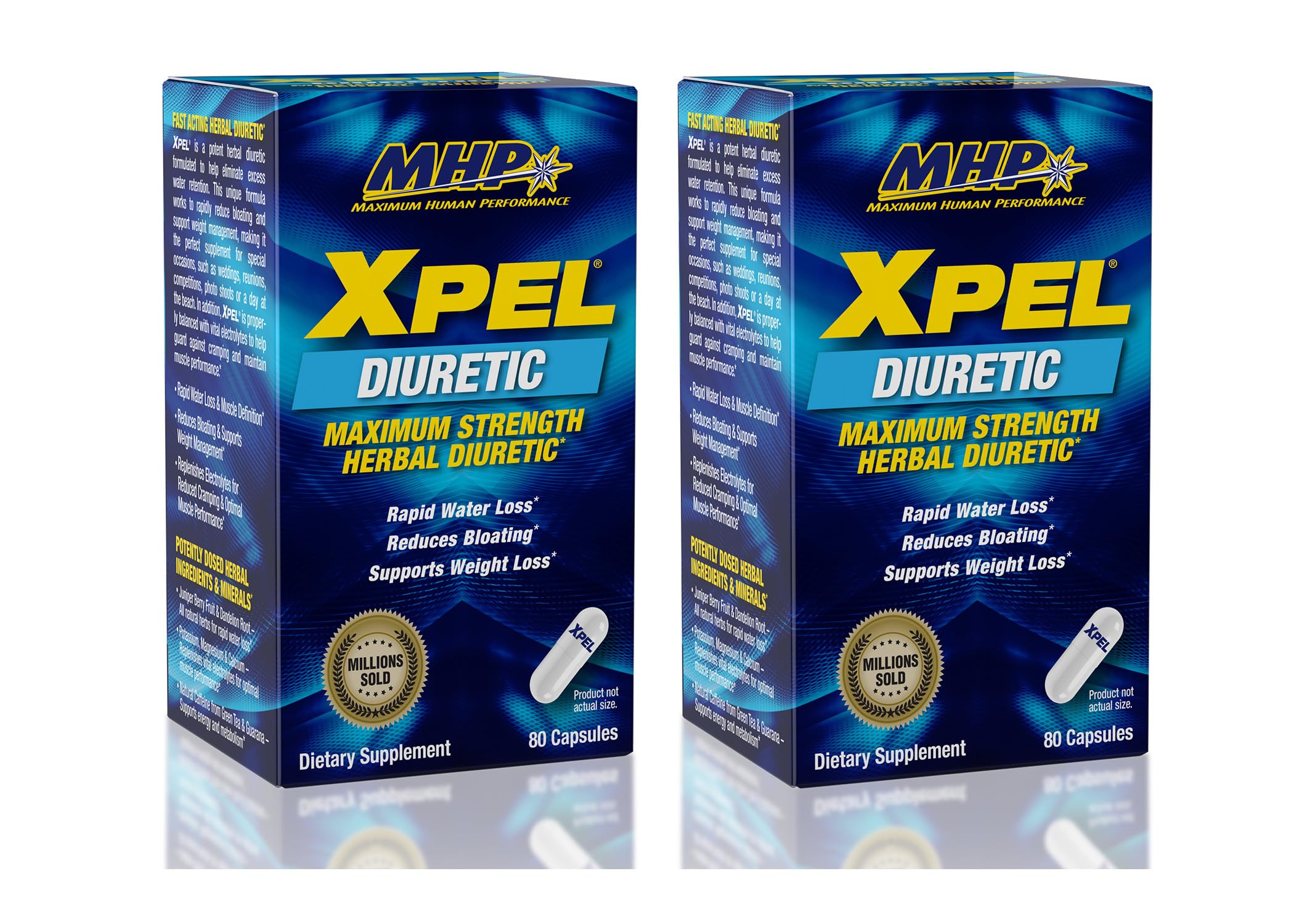 MHP Xpel diurético herbal en empaque variado para uso diario