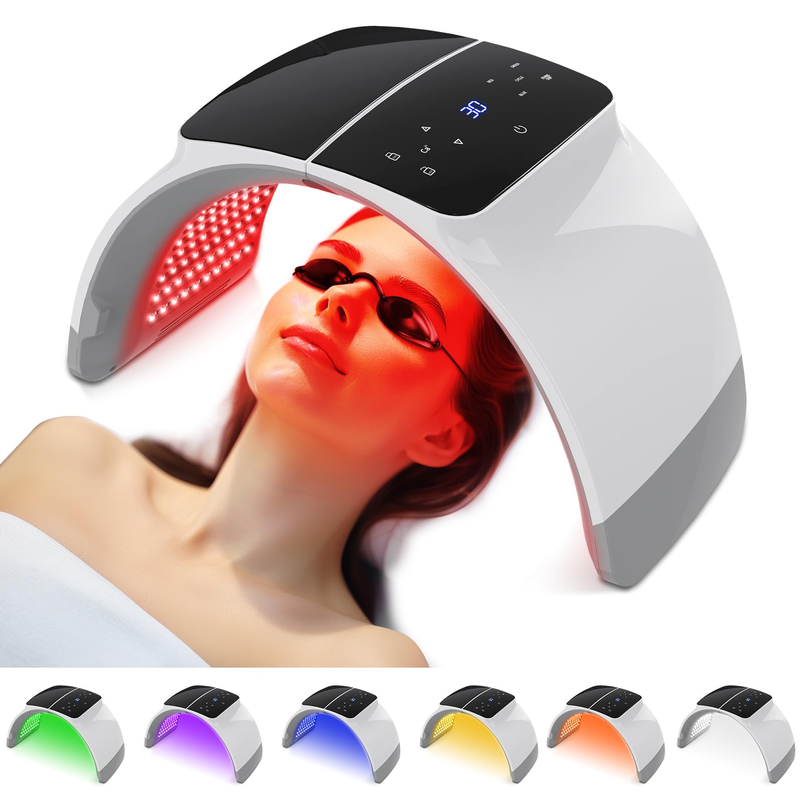 mhpoycd máscara de luz roja para uso facial y spa en casa