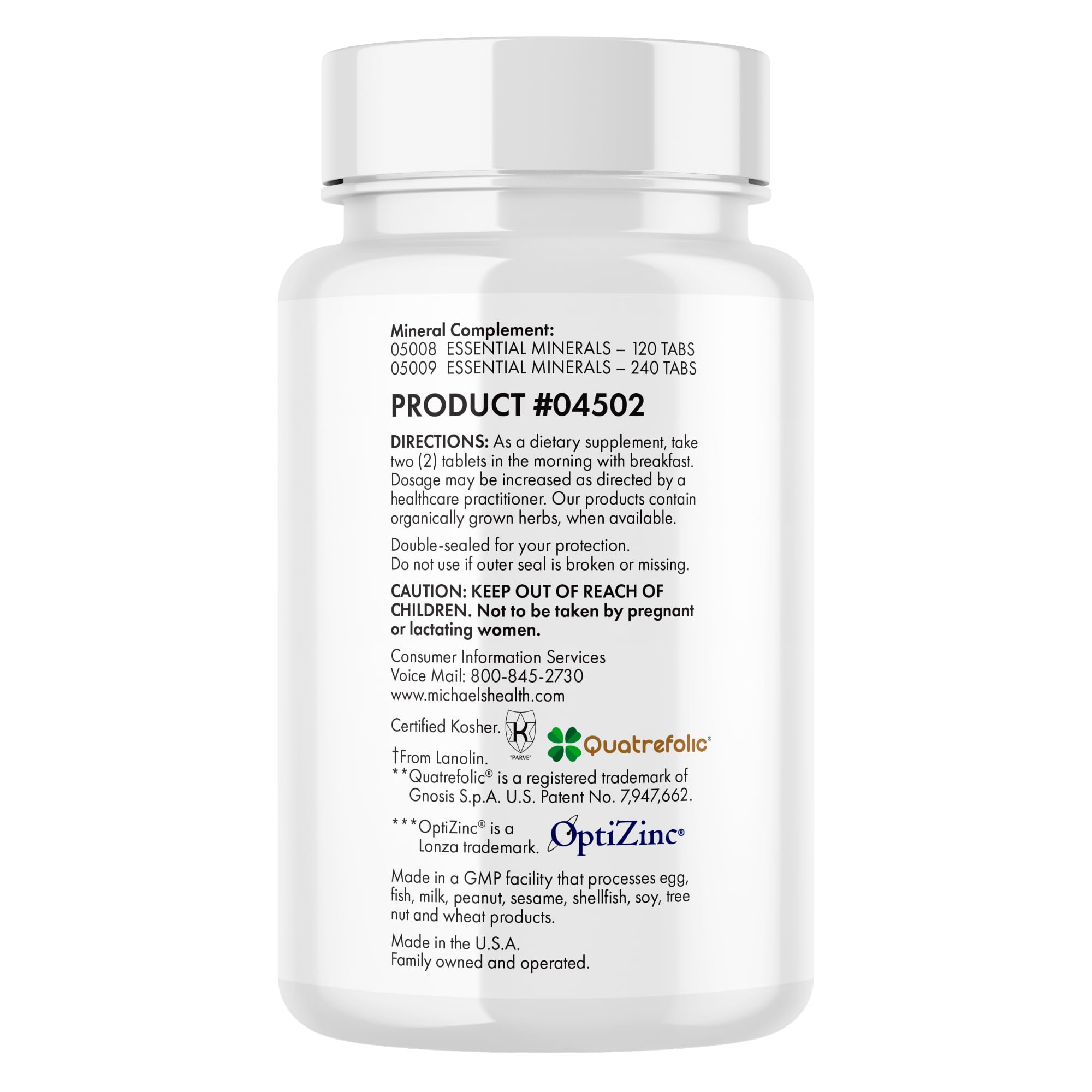 MICHAEL'S Health, énfasis en el sistema inmunológico con zinc y vitaminas.