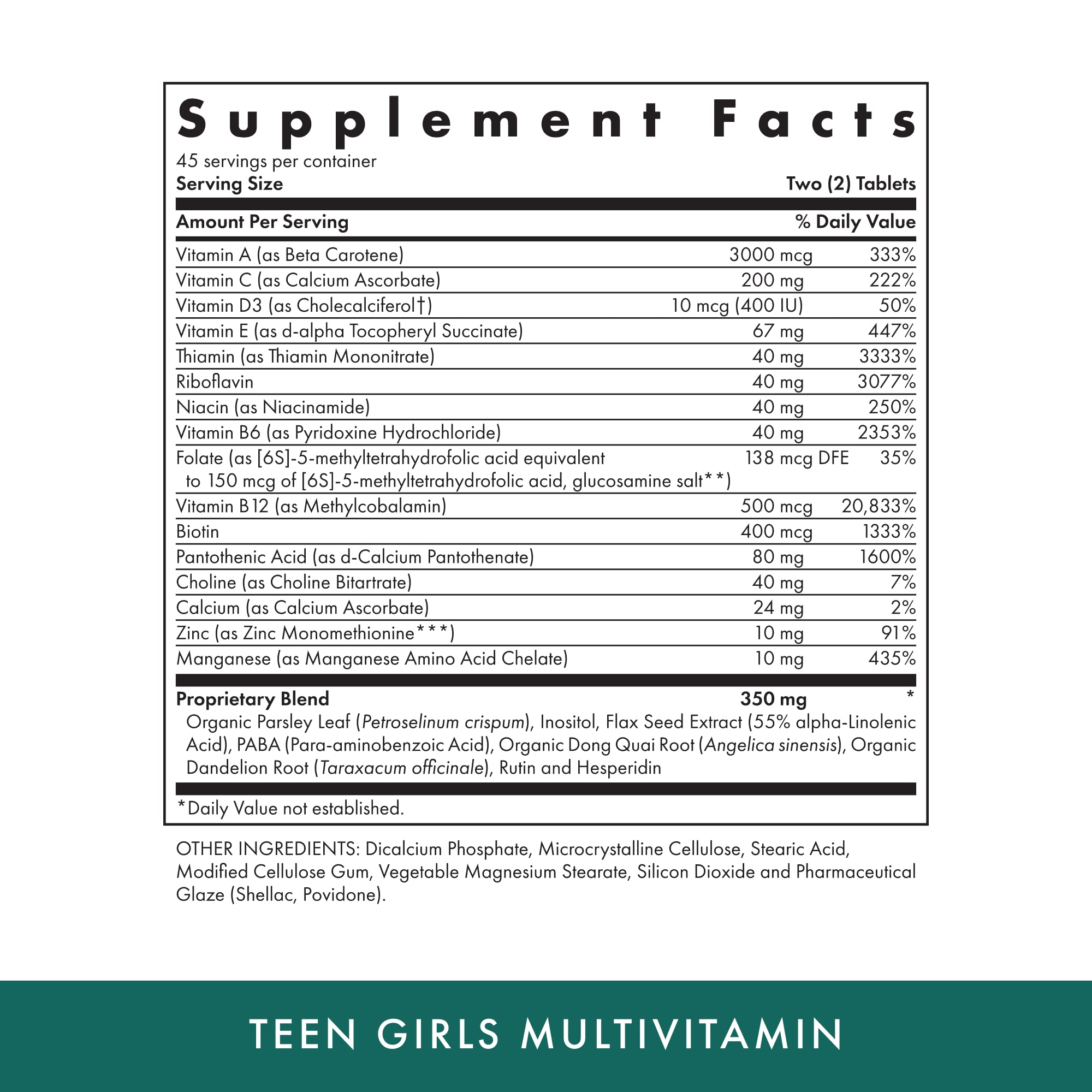 MICHAEL'S Teen Multivitamínico tabletas en primer plano para energía