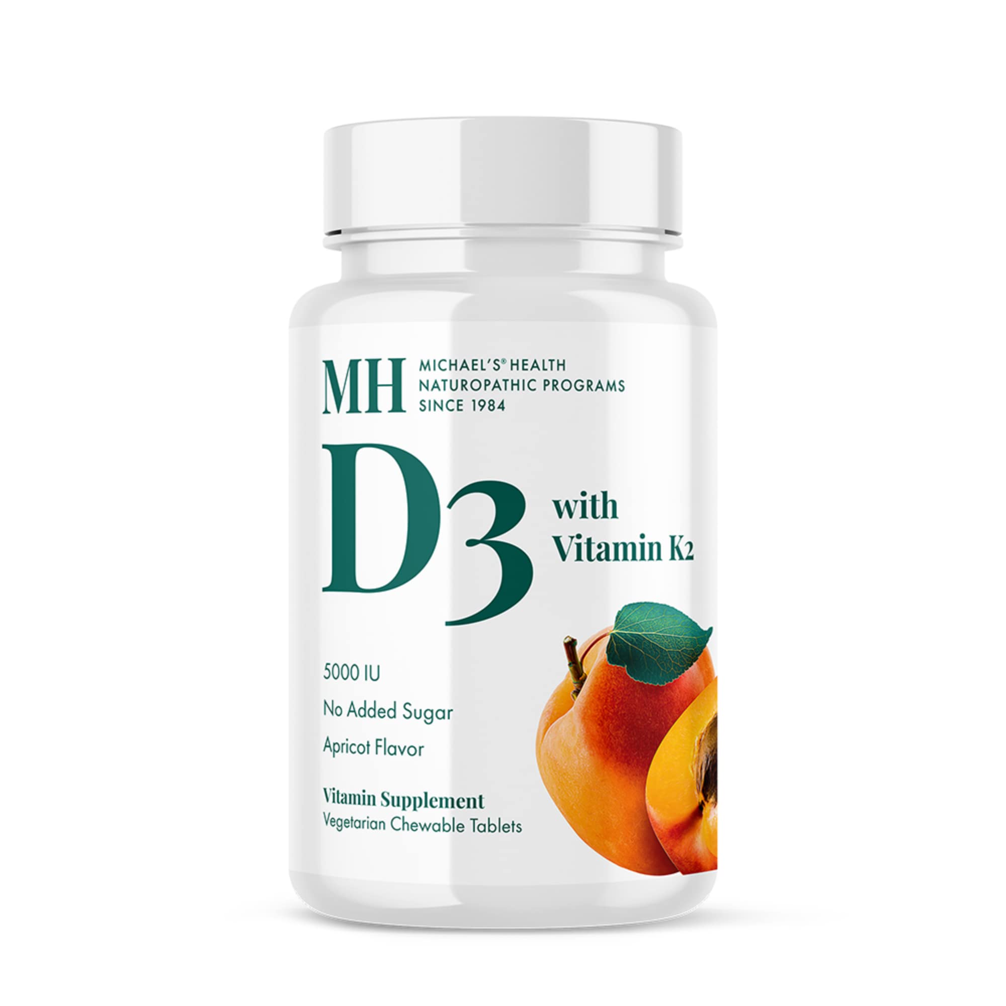 MICHAEL'S D3K2 comprimidos masticables albaricoque en frasco para uso diario