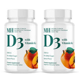 MICHAEL'S Vitamin D3 con K2, tabletas masticables albaricoque, apoyo potencial a huesos saludables