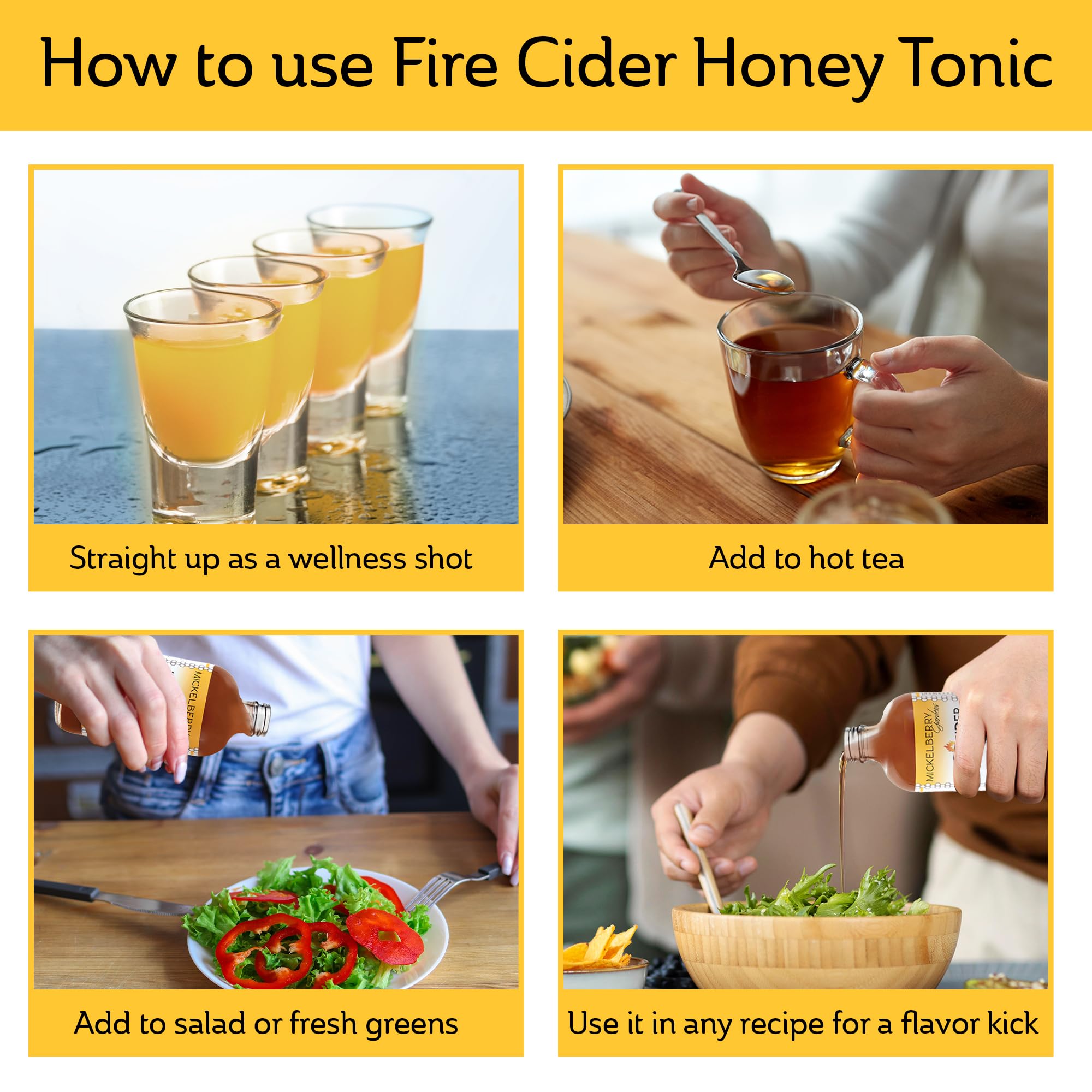 Mickelberry Gardens Fire Cider, diente de león: potencia ingredientes orgánicos para sabor intenso