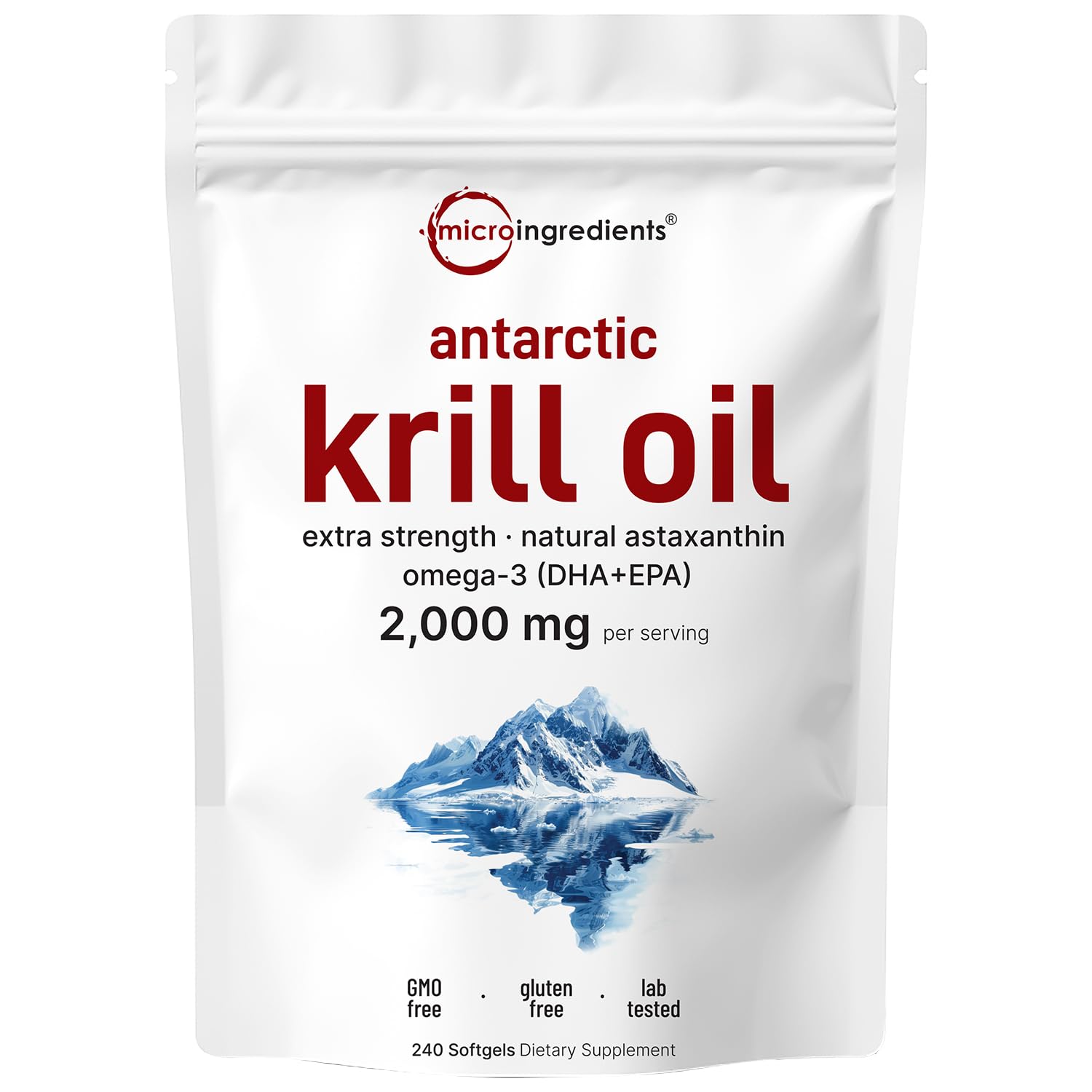 Cápsulas de aceite de krill antártico Micro Ingredients para uso diario.